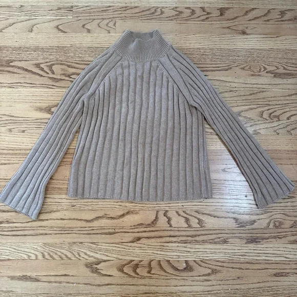 TOPSHOP Camel Ribbed Turtleneck Sweater – Size 6 (S/M) - Picture 5 of 11